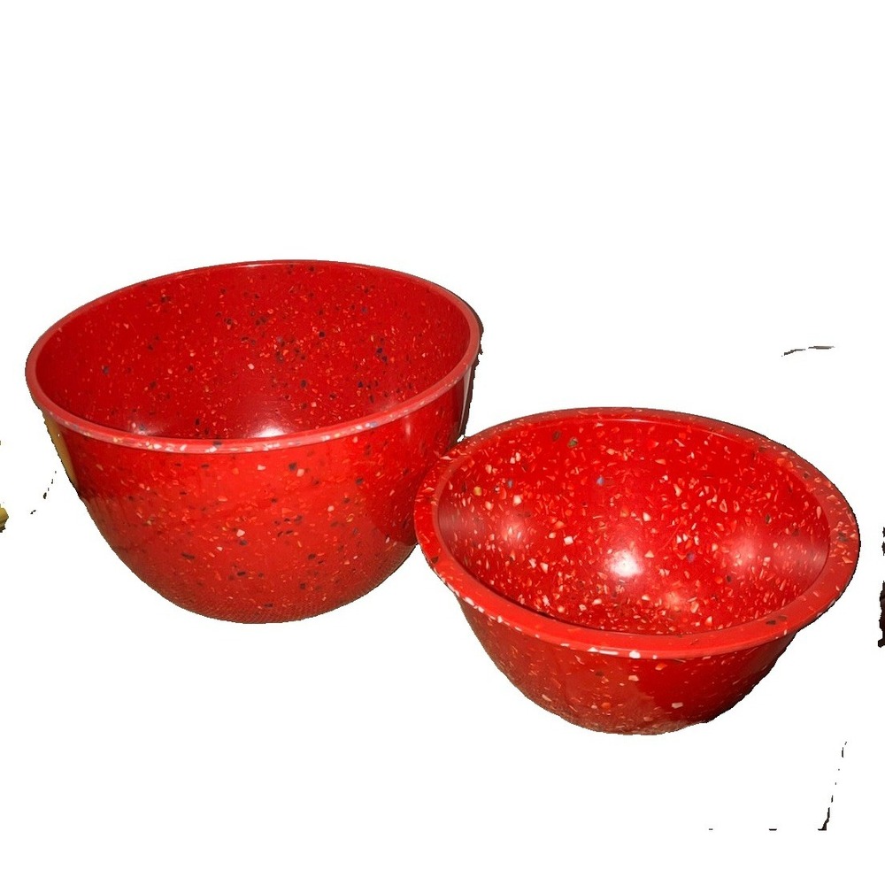zak! designs 2 Set Confetti Melamine Prep Bowls Red Large Small